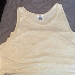 Light weight tank top cream with light glitter